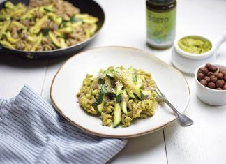 Receta: Gnocchetti de garbanzos con pesto, aguacate y calabacín Receta: Gnoccheti de garbanzos con pesto, aguacate y calabacín