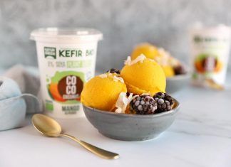 Receta: Helado de mango con Kéfir de coco y mango helado mango kefir