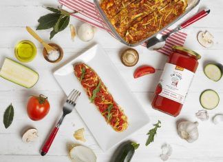 Receta: Lasaña de calabacín con boloñesa de champiñones y vegchamel Lasaña de calabacín