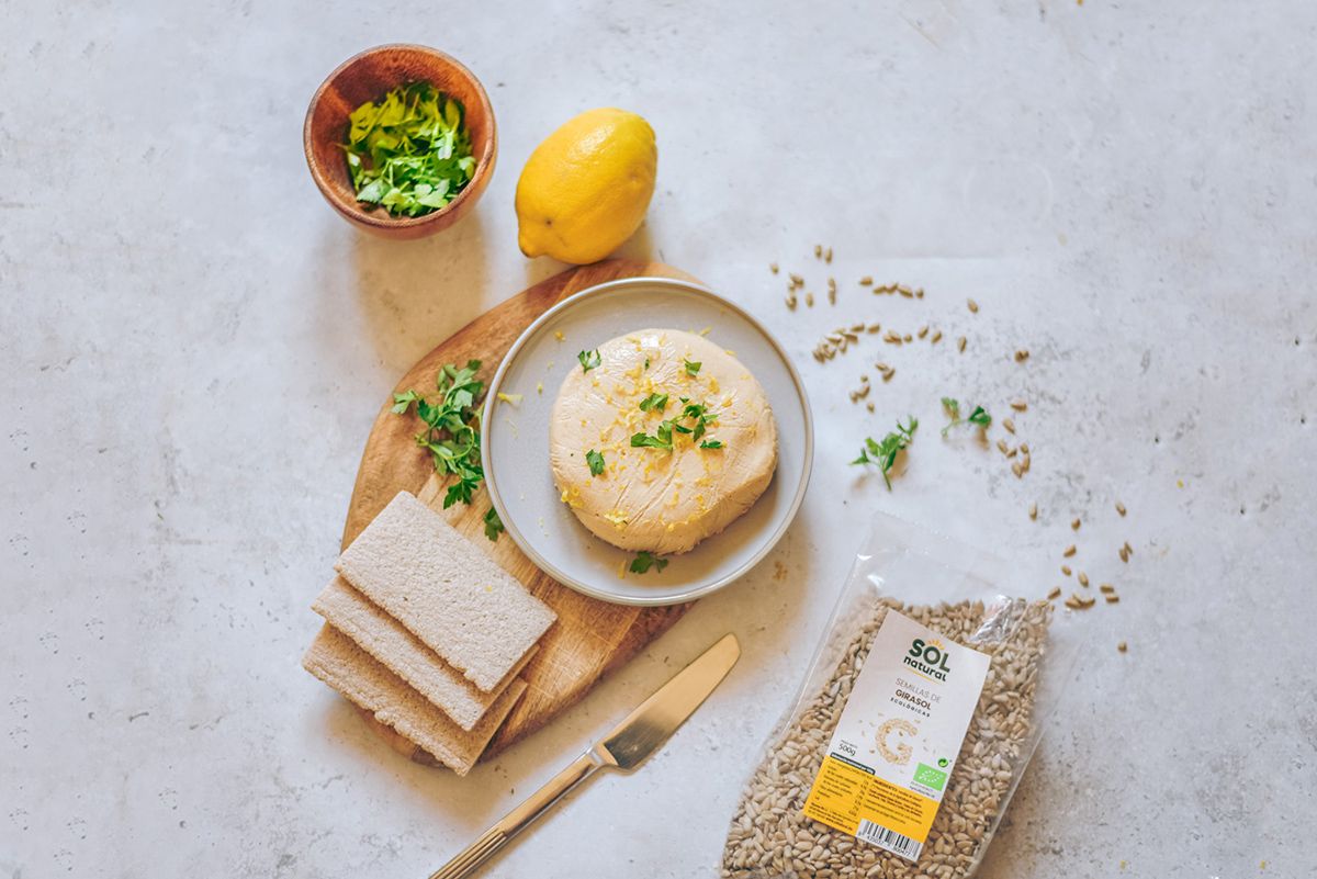 Queso vegano de girasol