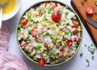 Receta: Ensalada de arroz con atún vegano Ensalada de arroz