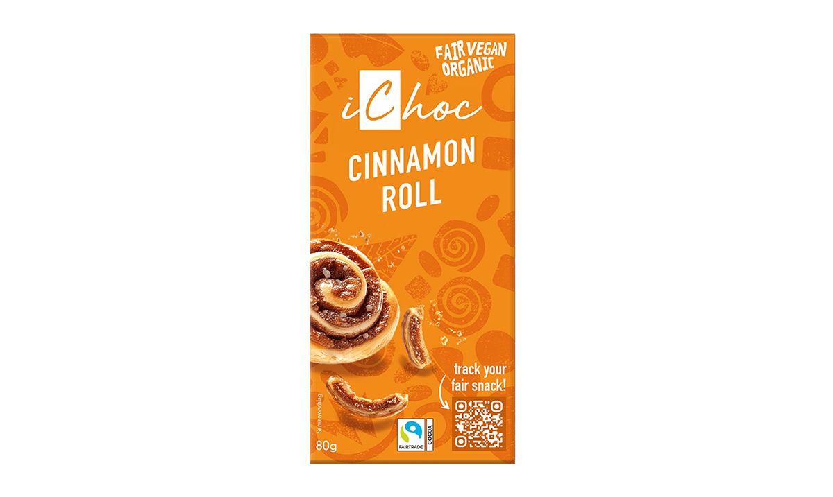 Chocolate vegano cinnamon roll, de iChoc