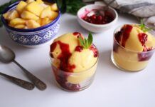 Receta: helado de mango con frutos rojos Helado de mango frutos rojos