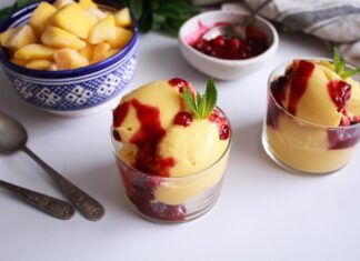 Receta: helado de mango con frutos rojos Helado de mango frutos rojos