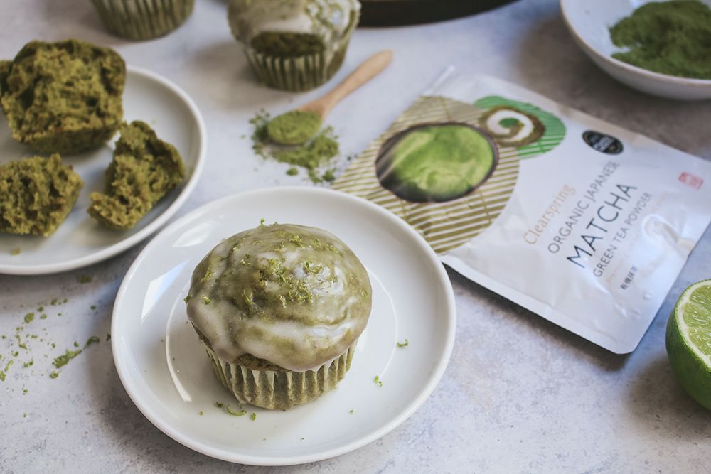 muffins de té matcha