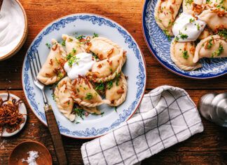 Receta: Pierogi vegano relleno de tofu fermentado y puerro Pierogi vegano relleno