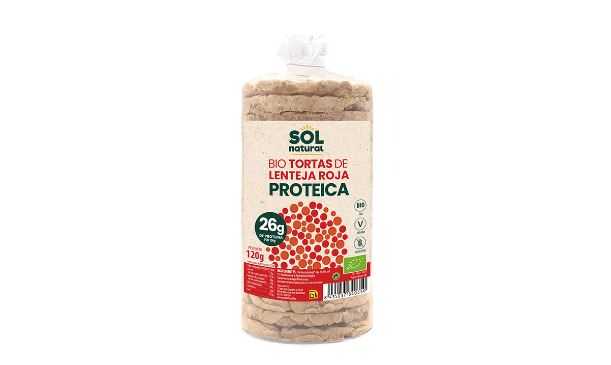 Tortas proteicas de lenteja roja, de Sol Natural
