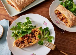 Receta: Strudel mediterráneo con tofu y patatas Strudel